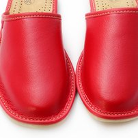 Dámske kožené papuče Eli červené