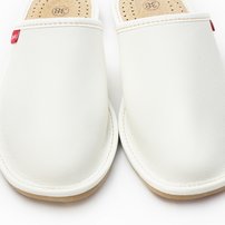 Dámske kožené papuče Eli biele