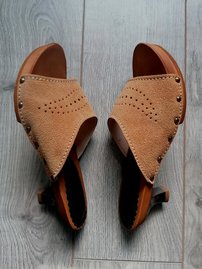 Kožené dreváky elegantné Alica camel