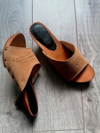 Kožené dreváky elegantné Alica camel