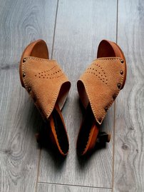 Kožené dreváky elegantné Alica camel