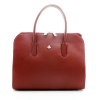 Dámska  kožená luxusná kabelka červená 0141