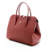 Dámska  kožená luxusná kabelka červená 0141