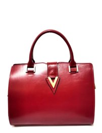 Dámska  kožená luxusná kabelka červená 0130