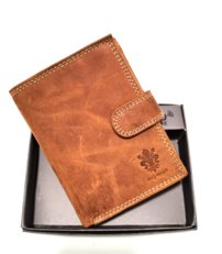 Pánska kožená peňaženka camel 0025