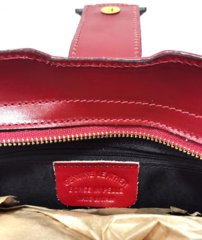 Dámska  kožená luxusná kabelka červená 0130
