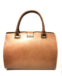 Dámska  kožená luxusná kabelka camel 0130