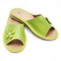 Dámske kožené papuče Kori zelené