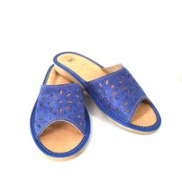 Dámske kožené papuče Alma modré