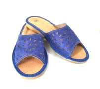 Dámske kožené papuče Alma modré