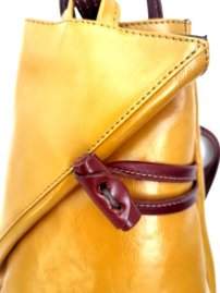 Dámsky kožený ruksak žltý 0110