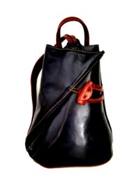 Dámsky kožený ruksak čierny 0110