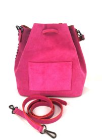 Dámska kožená kabelka ružová 0115
