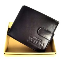 Pánska kožená peňaženka čierna WILD 0020