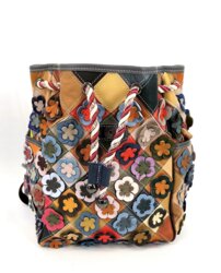 Dámsky kožený ruksak Patchwork 0106
