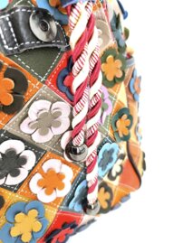 Dámsky kožený ruksak Patchwork 0106