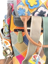 Dámsky kožený ruksak Patchwork 0106