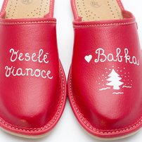 Ručne maľované papuče Veselé Vianoce Babka