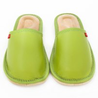 Dámske kožené papuče Eli zelené